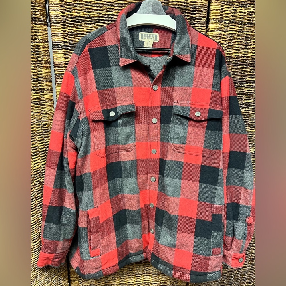 Men’s Duluth Trading Co.- XLarge, Fleece Lined, Black/Red/Grey